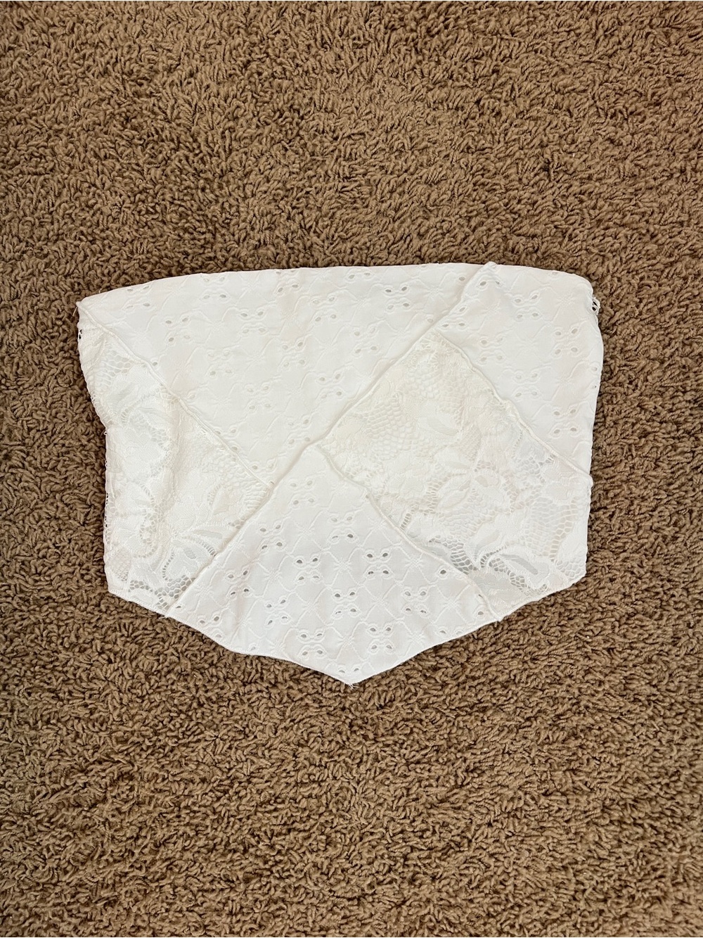 Altar'd State White Lace Eyelet Strapless  Top